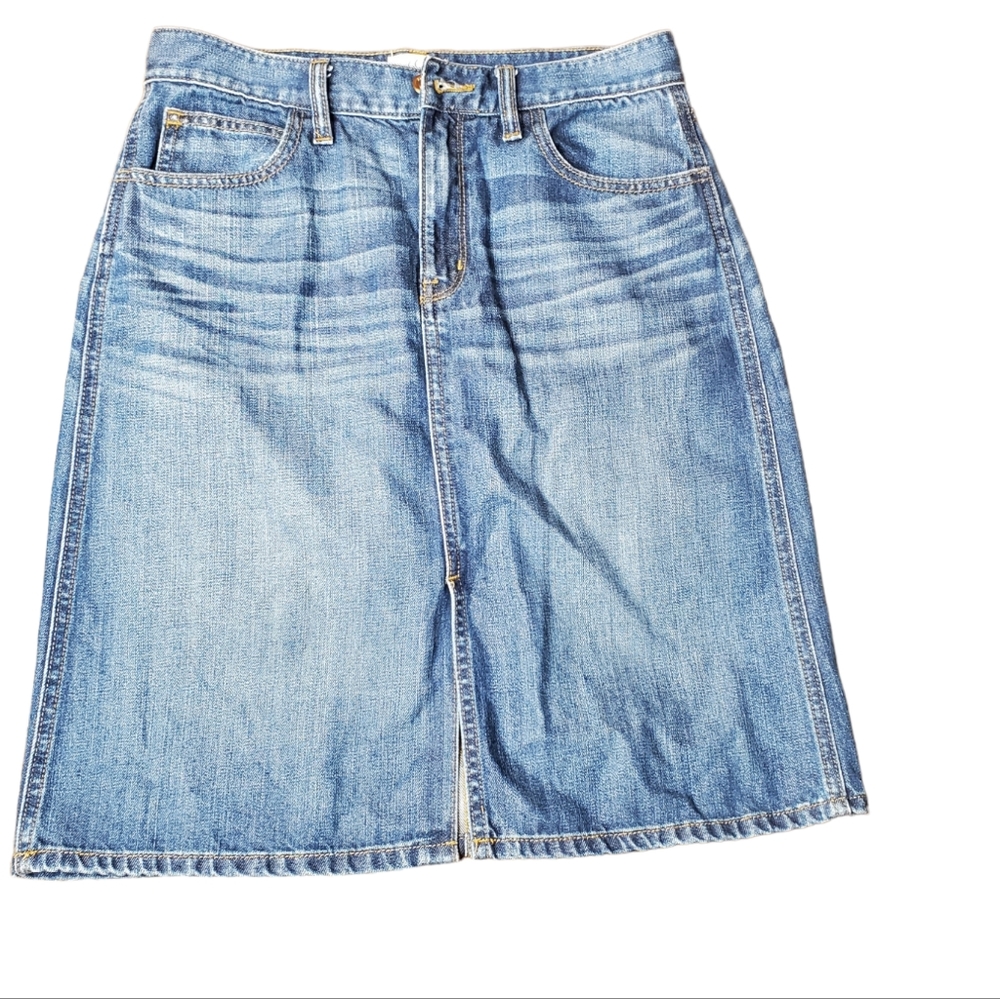 J.Crew denim pencil skirt sz Small medium wash